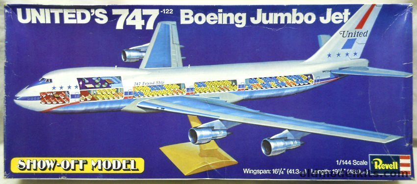 Revell 1/144 Boeing 747-122 United Jumbo Jet Cut Away 'Show Off' - With Full Interior, H197 plastic model kit